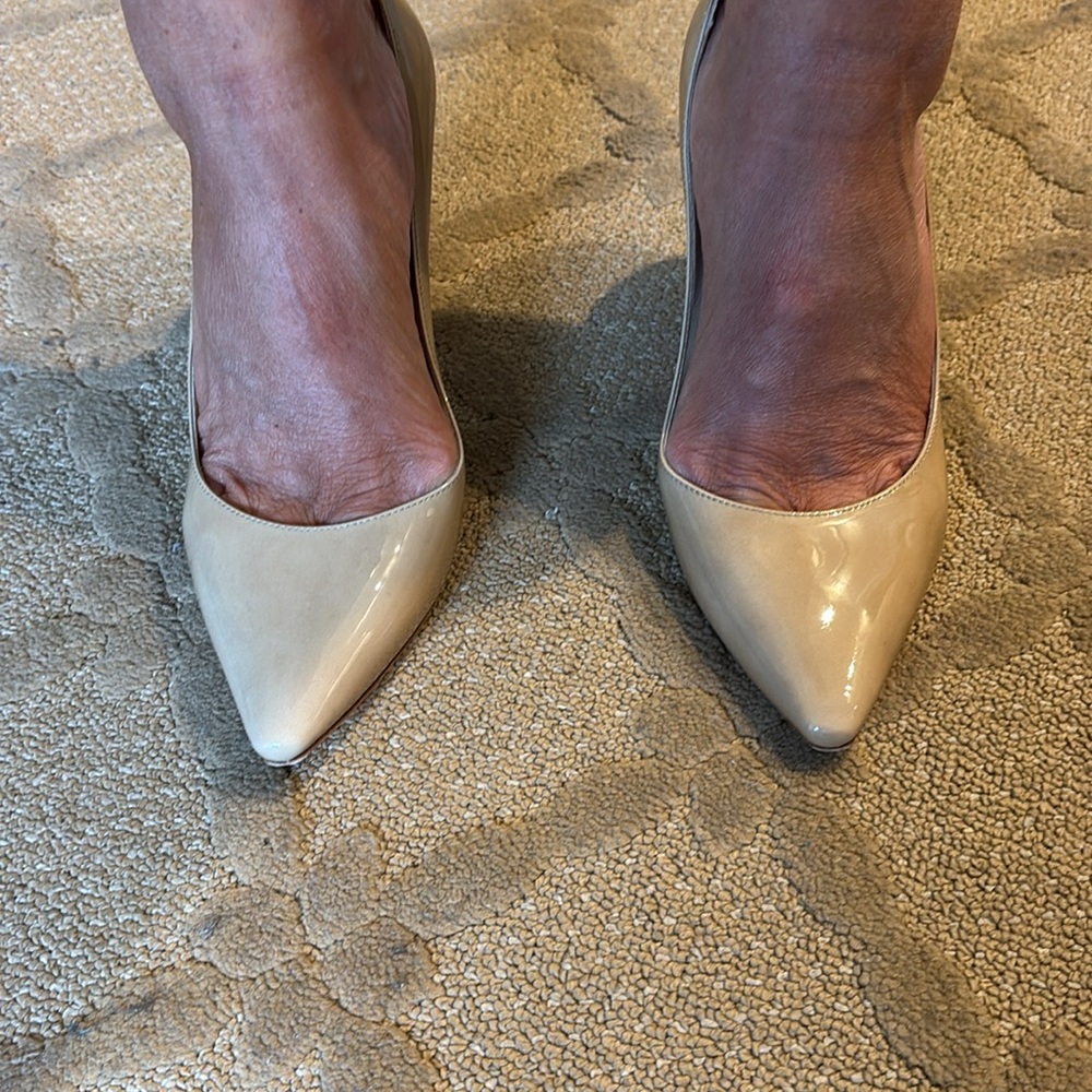 Authentic Jimmy Choo Nude Patent Leather Heels
